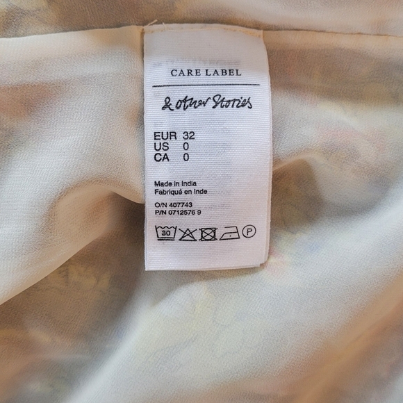 & Other Stories Floral Ruffled Minidress, Cottagecore, Boho, Romantic, Women's 0 - Picture 7 of 12